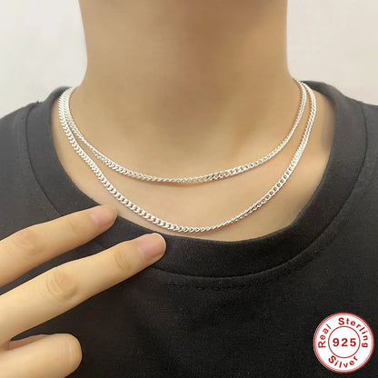 Simple Style Solid Color Sterling Silver Plating Necklace 1 Piece