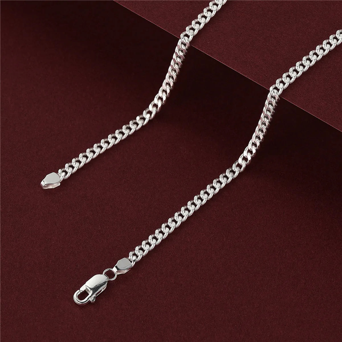 Simple Style Solid Color Sterling Silver Plating Necklace 1 Piece