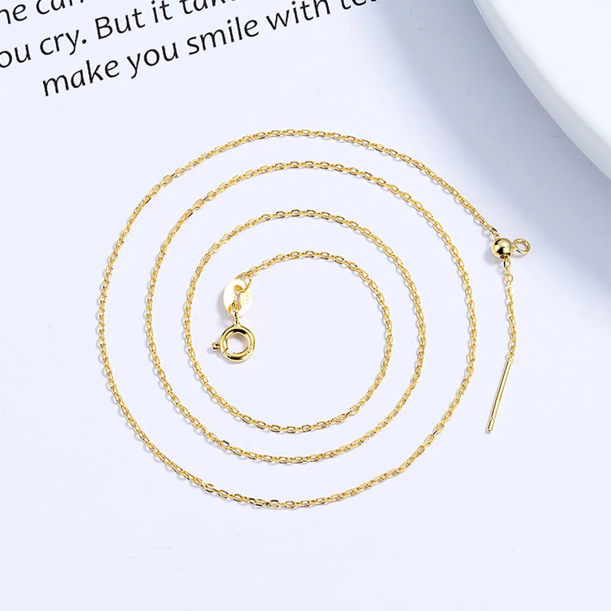 Simple Style Solid Color Sterling Silver Plating Necklace