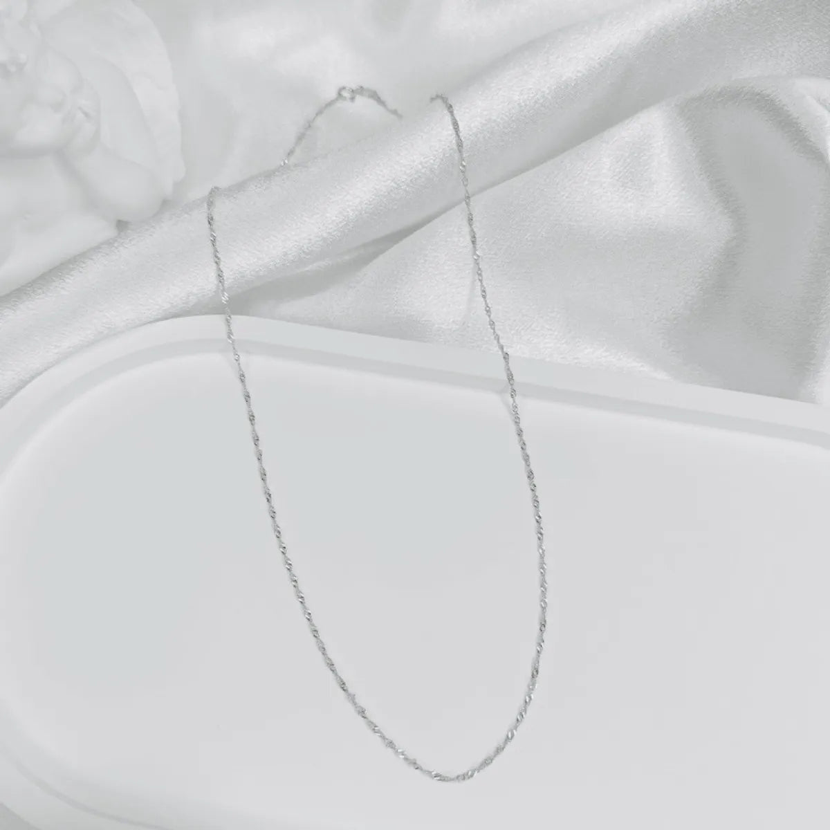 Simple Style Solid Color Sterling Silver Plating Necklace