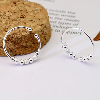 Simple Style Solid Color Sterling Silver Plating Open Rings