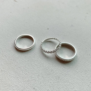 Simple Style Solid Color Sterling Silver Rings