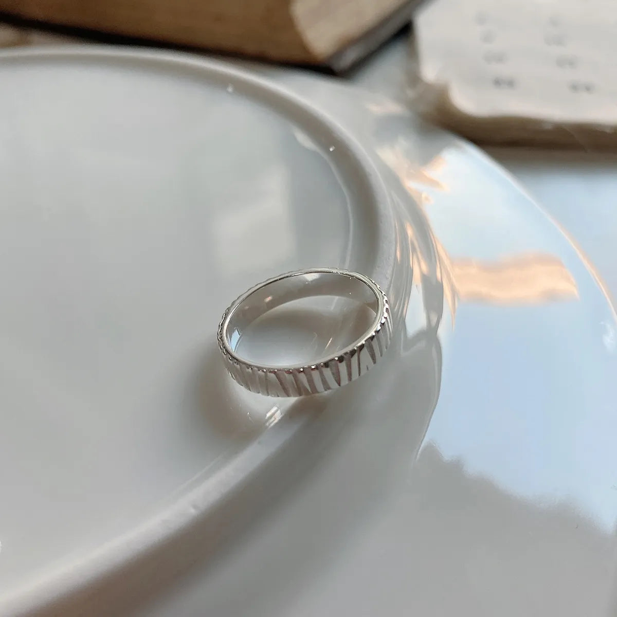 Simple Style Solid Color Sterling Silver Rings