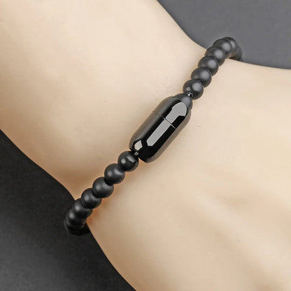 Simple Style Solid Color Stone Beaded Men'S Bracelets