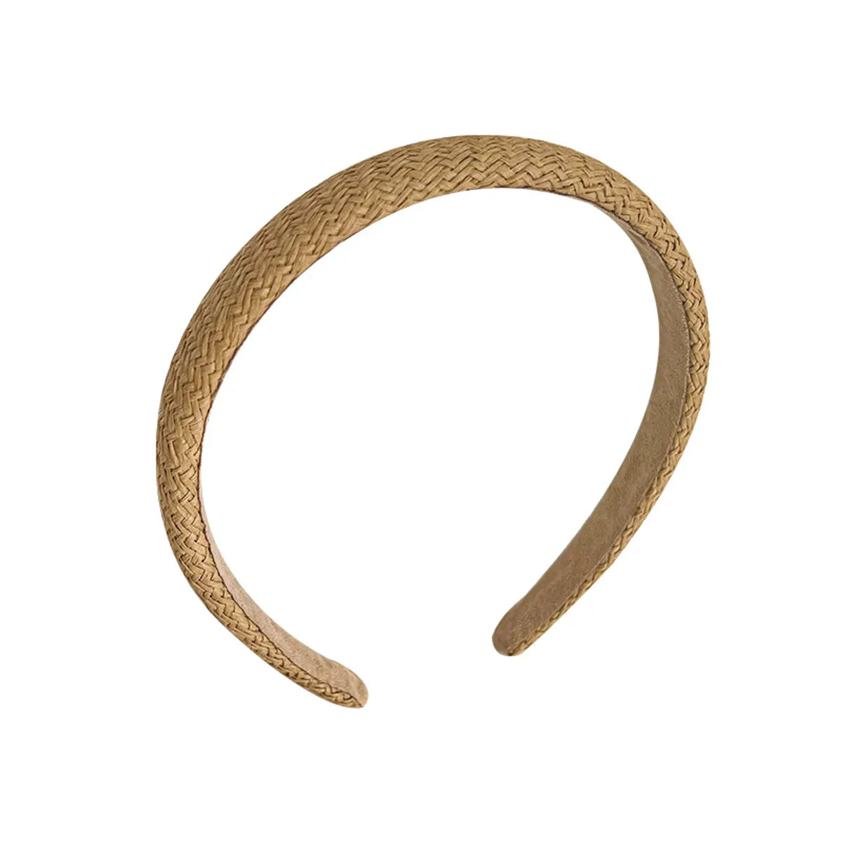 Women'S Simple Style Solid Color Straw Braid Hair Band