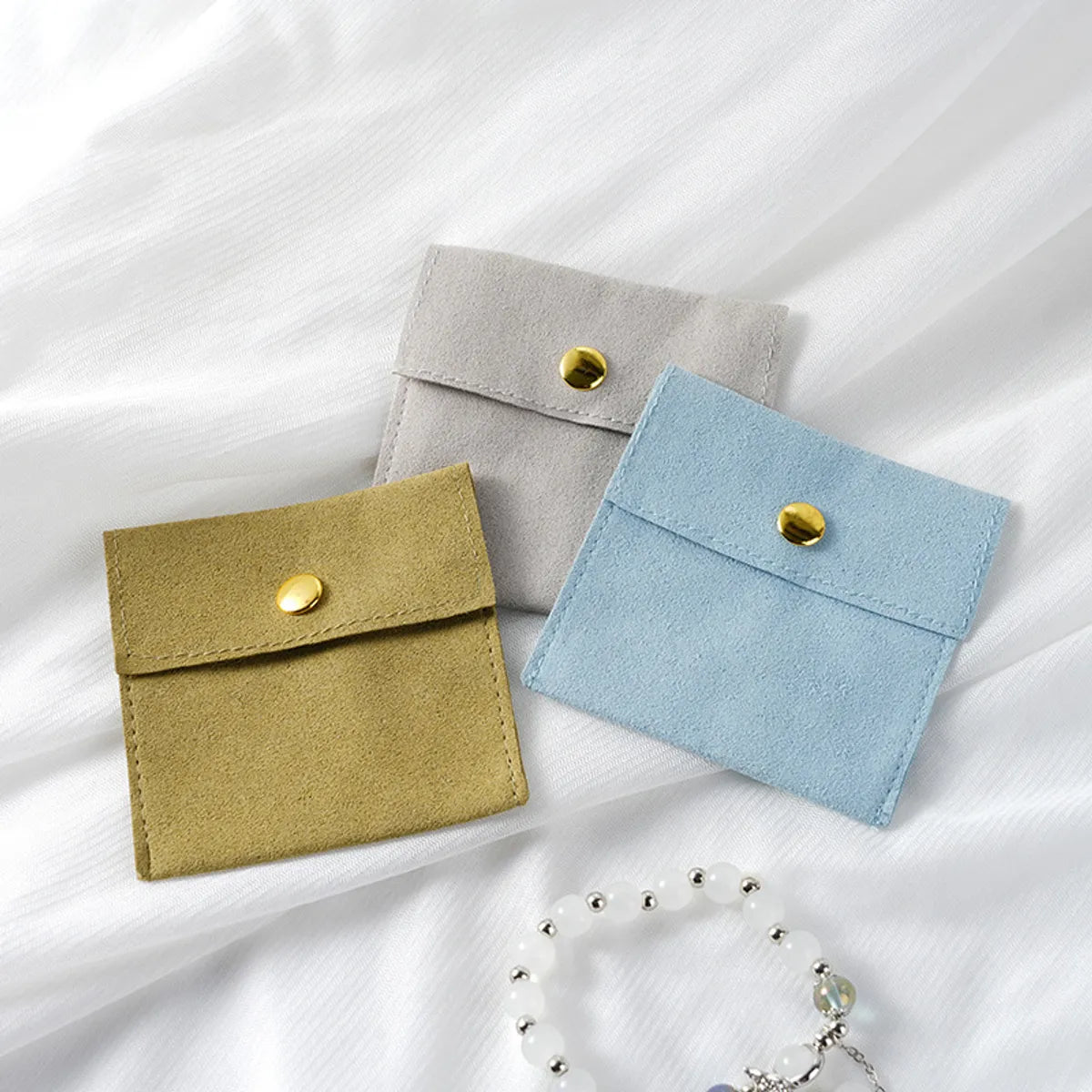 Simple Style Solid Color Superfine Fiber Jewelry Packaging Bags