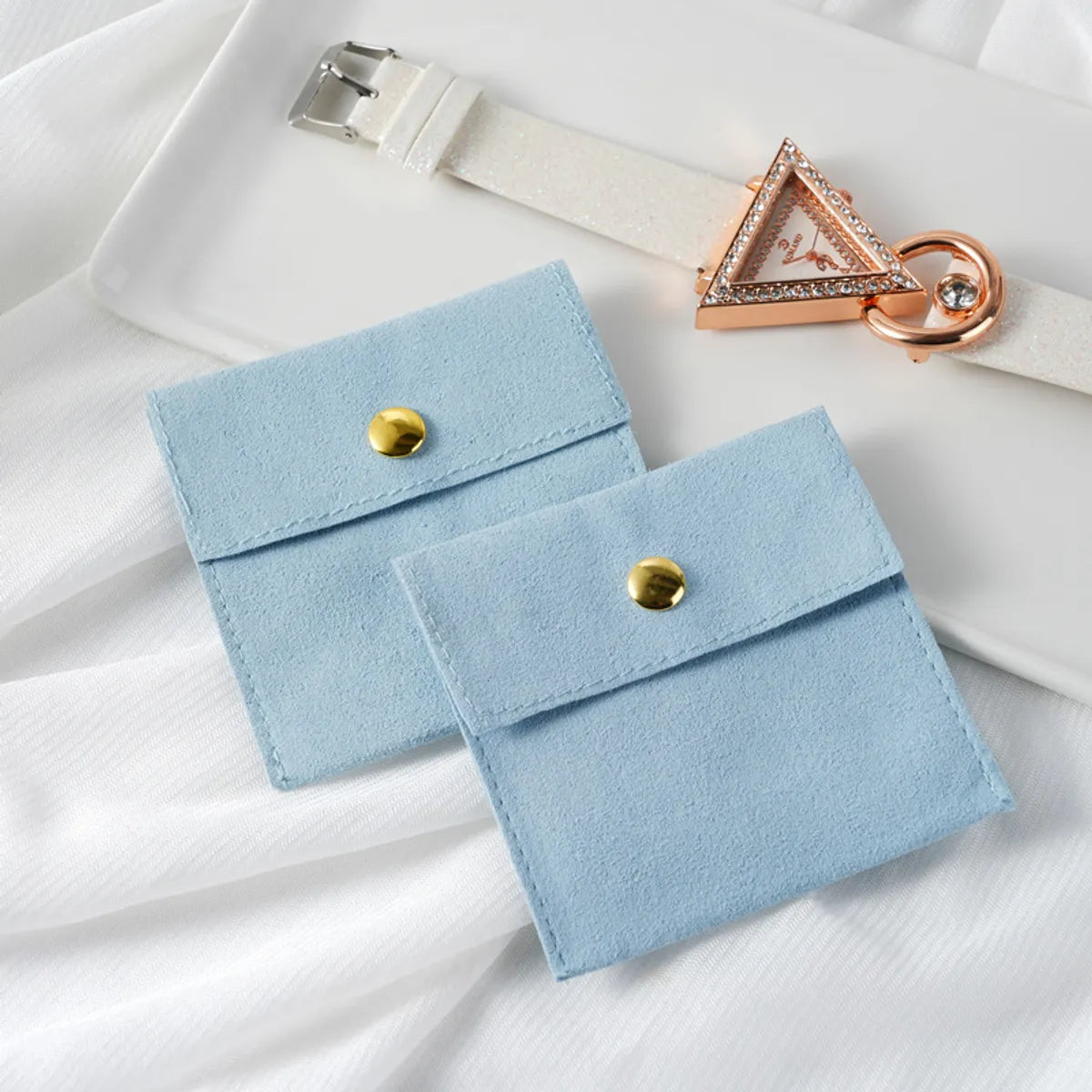 Simple Style Solid Color Superfine Fiber Jewelry Packaging Bags