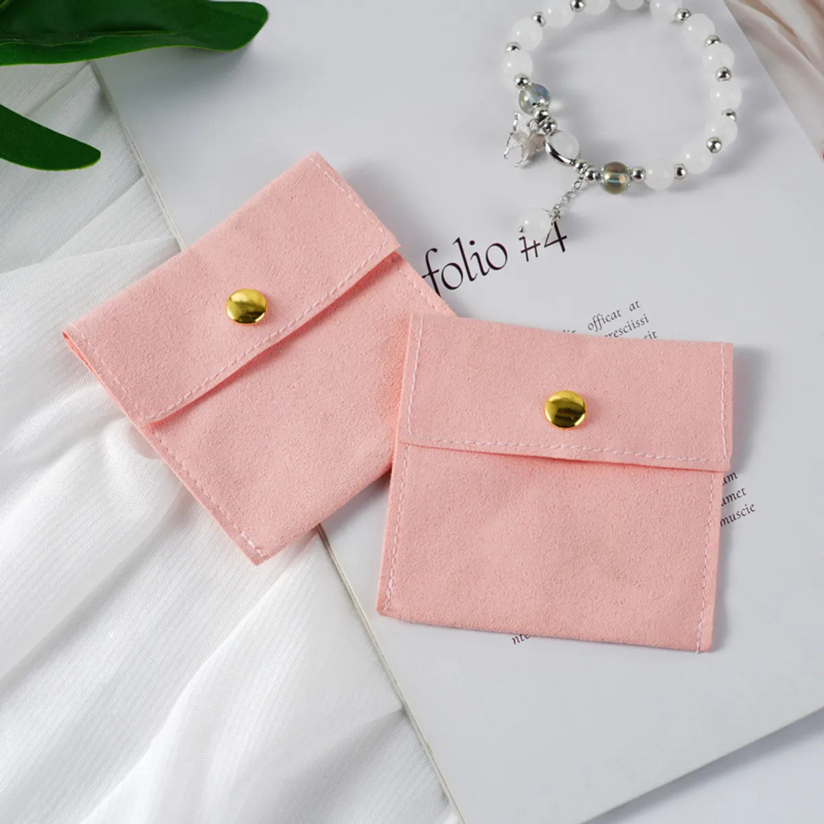 Simple Style Solid Color Superfine Fiber Jewelry Packaging Bags