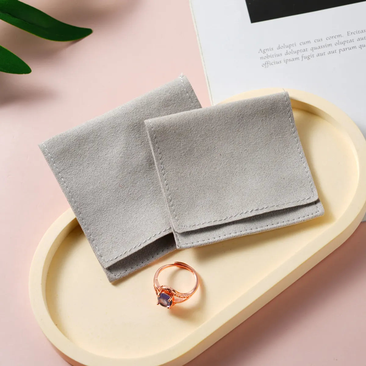 Simple Style Solid Color Superfine Fiber Jewelry Packaging Bags