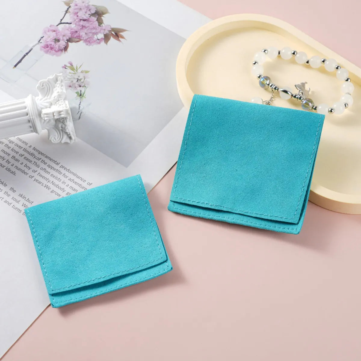 Simple Style Solid Color Superfine Fiber Jewelry Packaging Bags