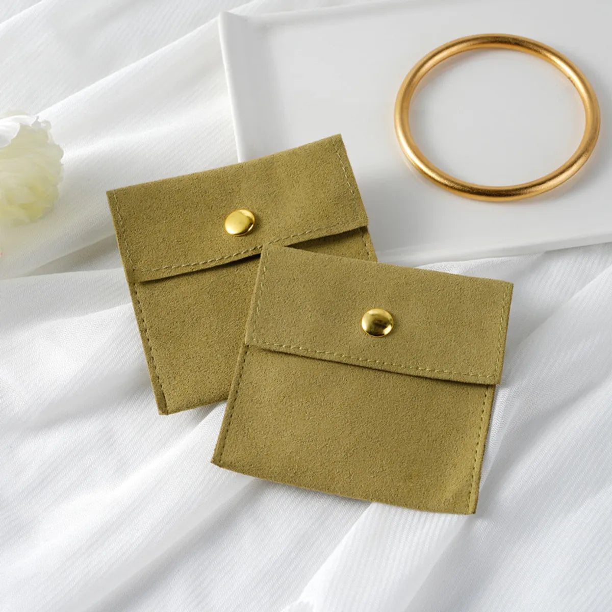 Simple Style Solid Color Superfine Fiber Jewelry Packaging Bags