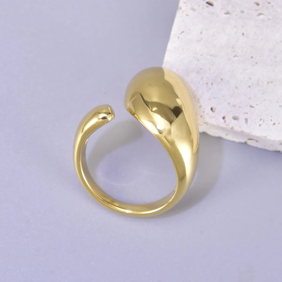 Wholesale Jewelry Simple Style Solid Color 304 Stainless Steel Titanium Steel 18K Gold Plated Open Rings