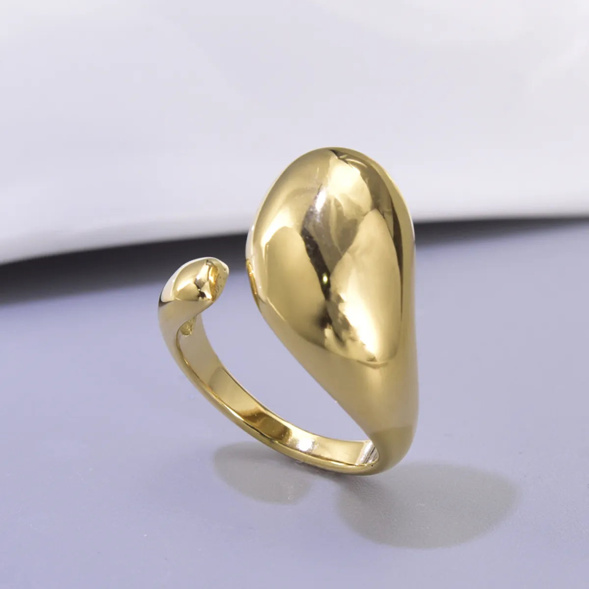 Wholesale Jewelry Simple Style Solid Color 304 Stainless Steel Titanium Steel 18K Gold Plated Open Rings