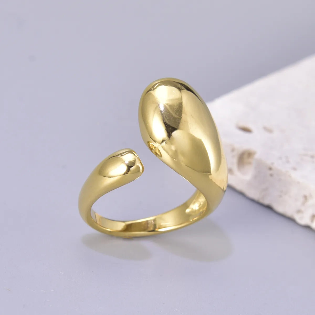 Wholesale Jewelry Simple Style Solid Color 304 Stainless Steel Titanium Steel 18K Gold Plated Open Rings