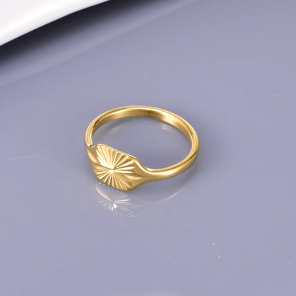 Wholesale Jewelry Simple Style Solid Color 304 Stainless Steel Titanium Steel 18K Gold Plated Plating Rings