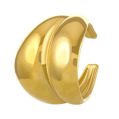 Wholesale Jewelry Simple Style Solid Color Titanium Steel No Inlay 18K Gold Plated Plating Rings