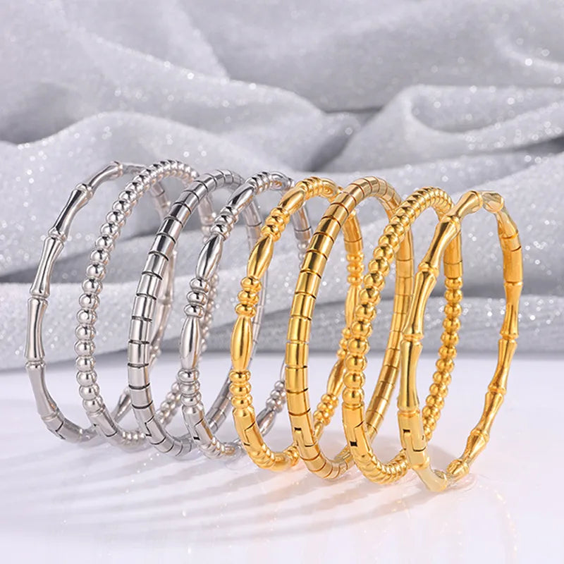 Simple Style Solid Color Titanium Steel Bangle In Bulk