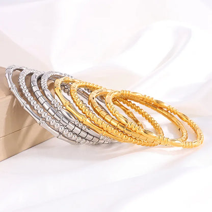 Simple Style Solid Color Titanium Steel Bangle In Bulk