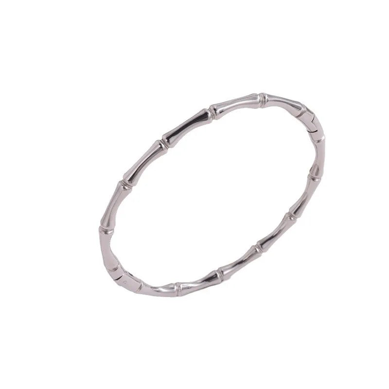 Simple Style Solid Color Titanium Steel Bangle In Bulk