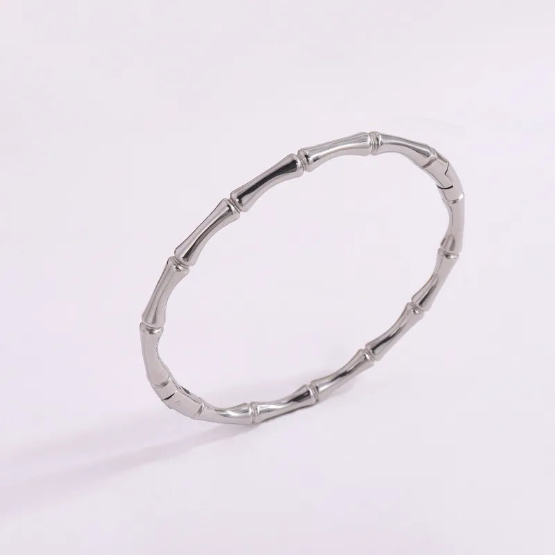 Simple Style Solid Color Titanium Steel Bangle In Bulk