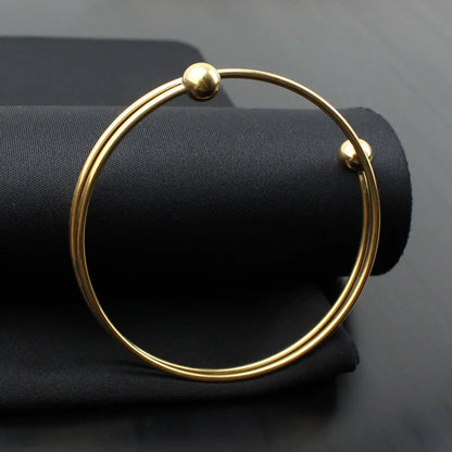 Simple Style Solid Color Titanium Steel Bangle In Bulk