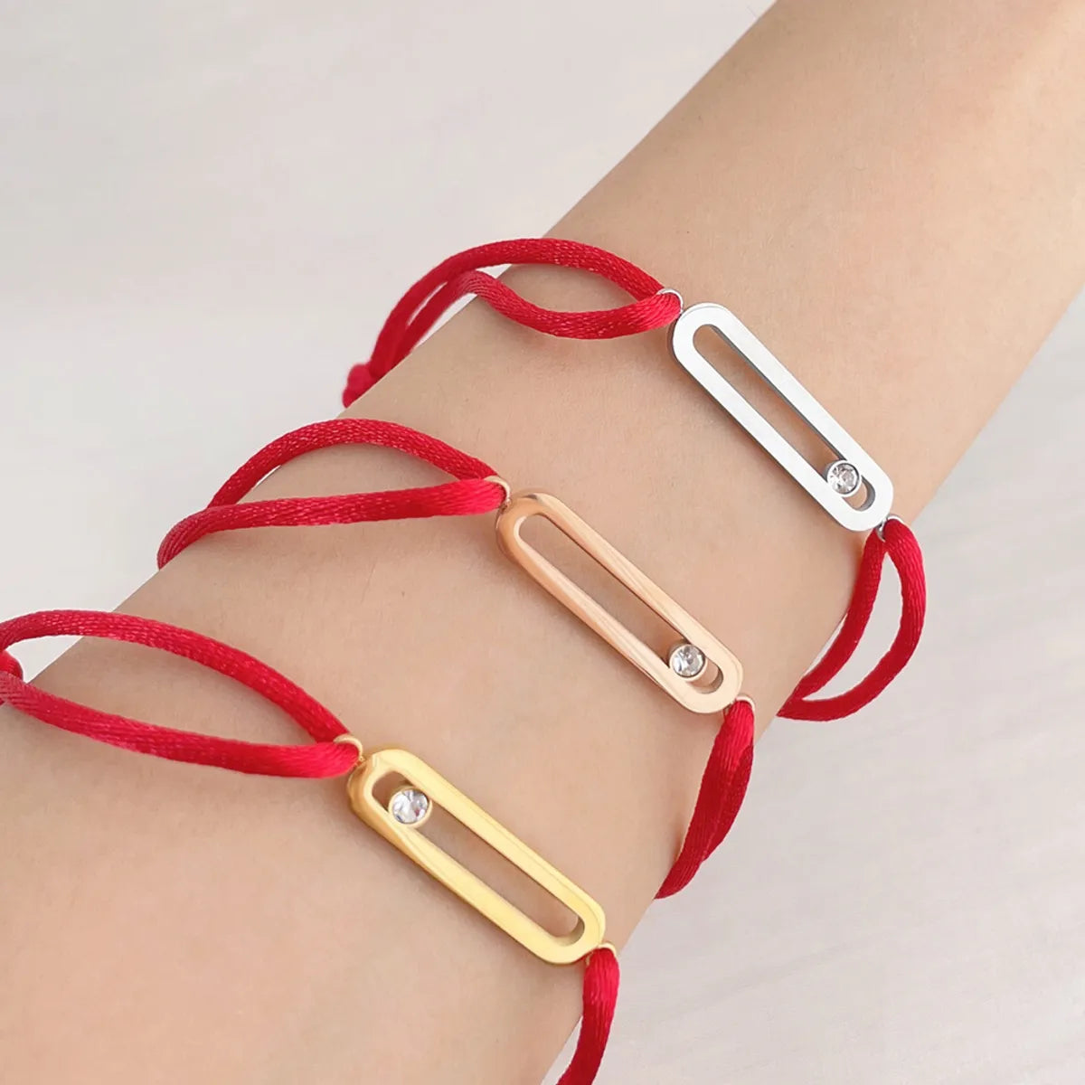 Simple Style Solid Color Titanium Steel Bracelets In Bulk