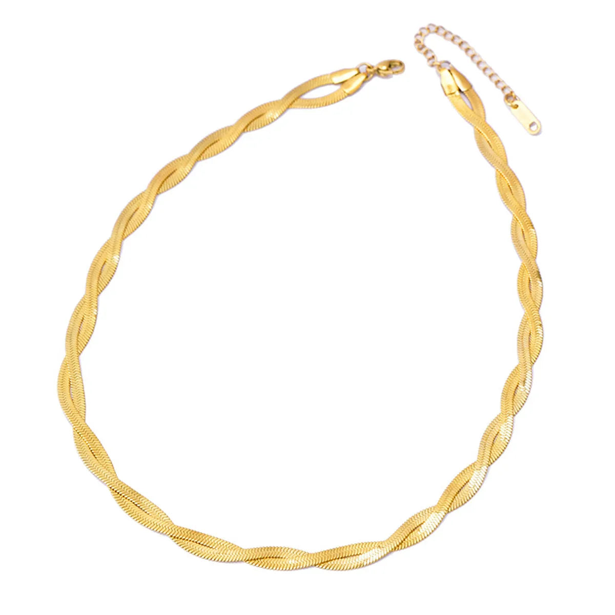 304 Stainless Steel 18K Gold Plated Simple Style Solid Color Bracelets Necklace