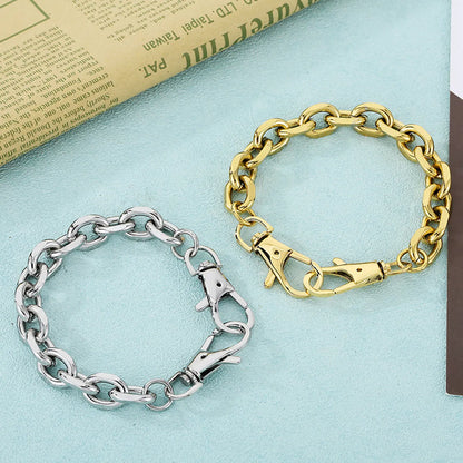 Simple Style Solid Color Titanium Steel Chain Bracelets