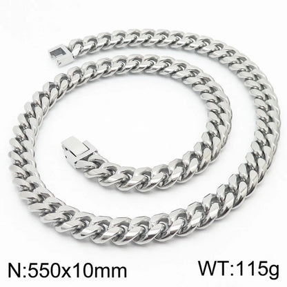 Simple Style Solid Color Titanium Steel Chain Men'S Necklace