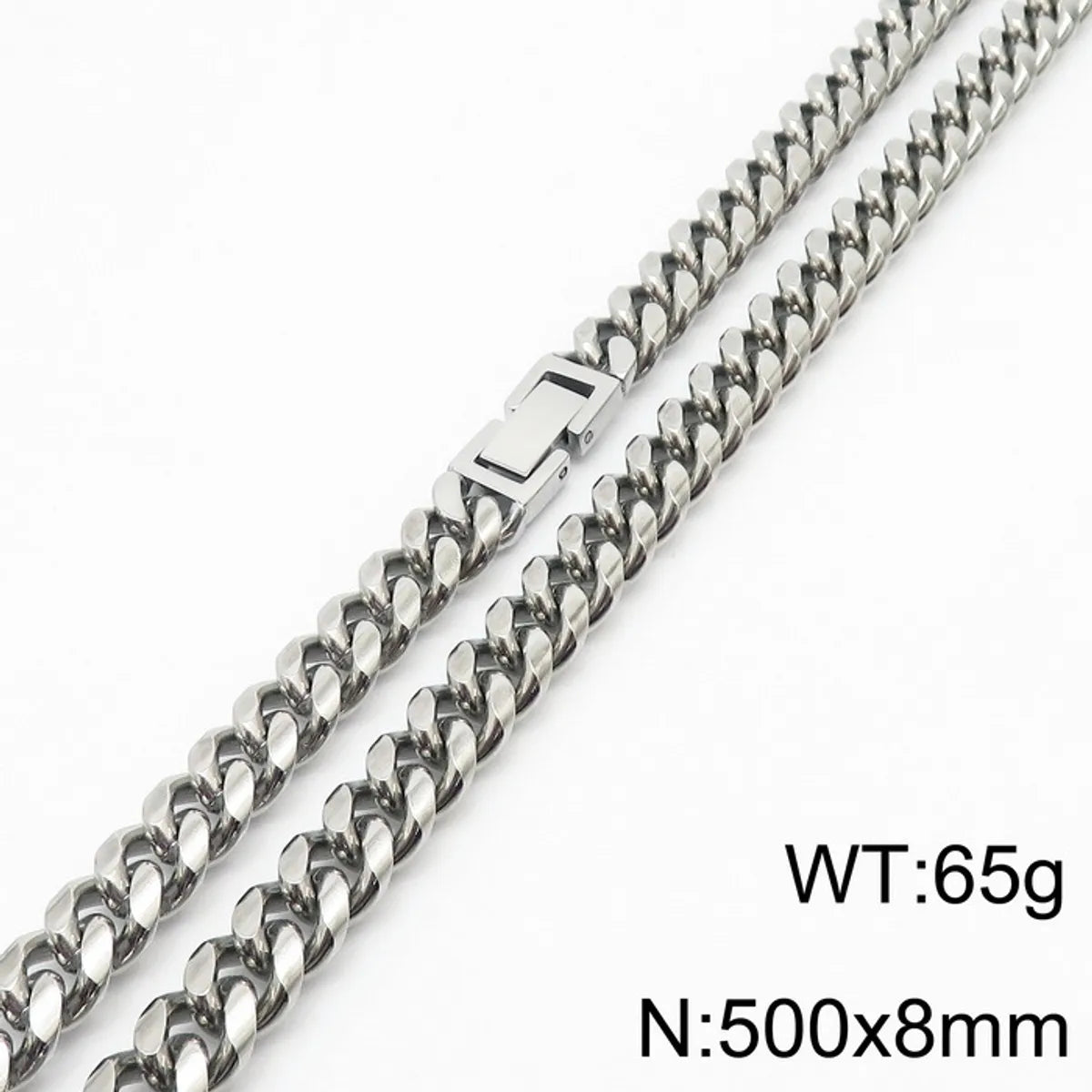 Simple Style Solid Color Titanium Steel Chain Men'S Necklace