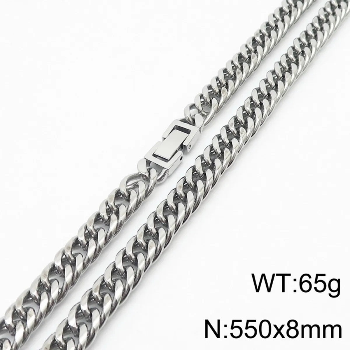 Simple Style Solid Color Titanium Steel Chain Men'S Necklace