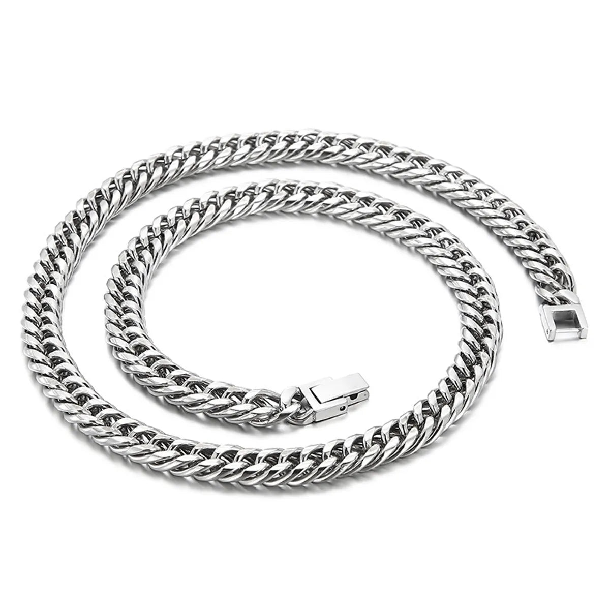 Simple Style Solid Color Titanium Steel Chain Men'S Necklace