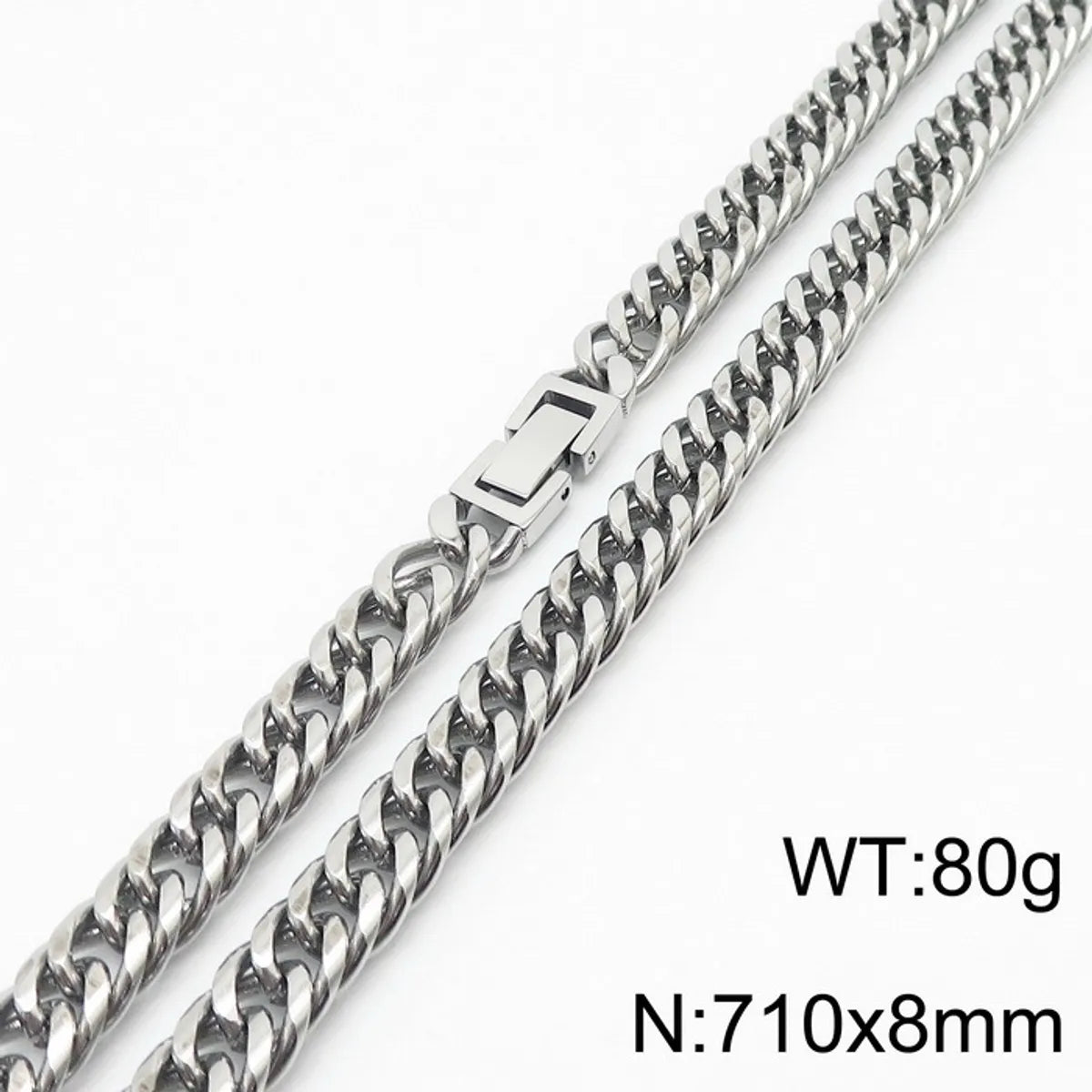 Simple Style Solid Color Titanium Steel Chain Men'S Necklace