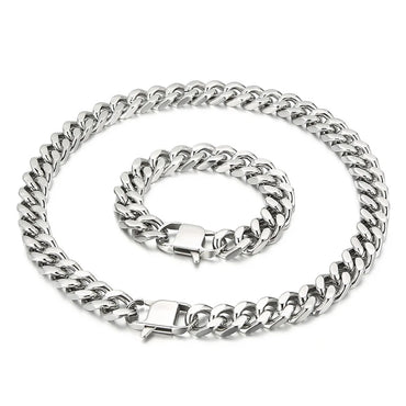 Simple Style Solid Color Titanium Steel Chain Men's Necklace