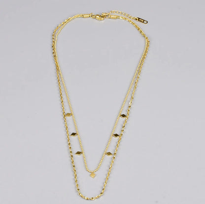 Simple Style Solid Color Titanium Steel Chain Necklace