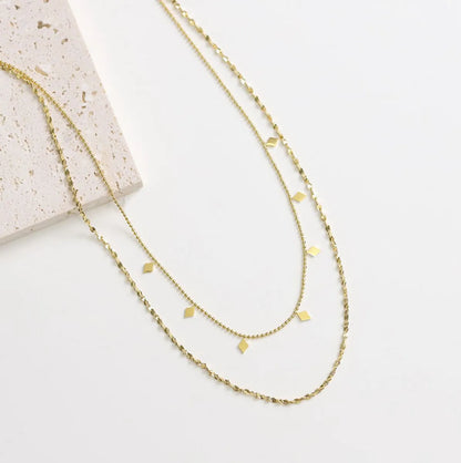 Simple Style Solid Color Titanium Steel Chain Necklace