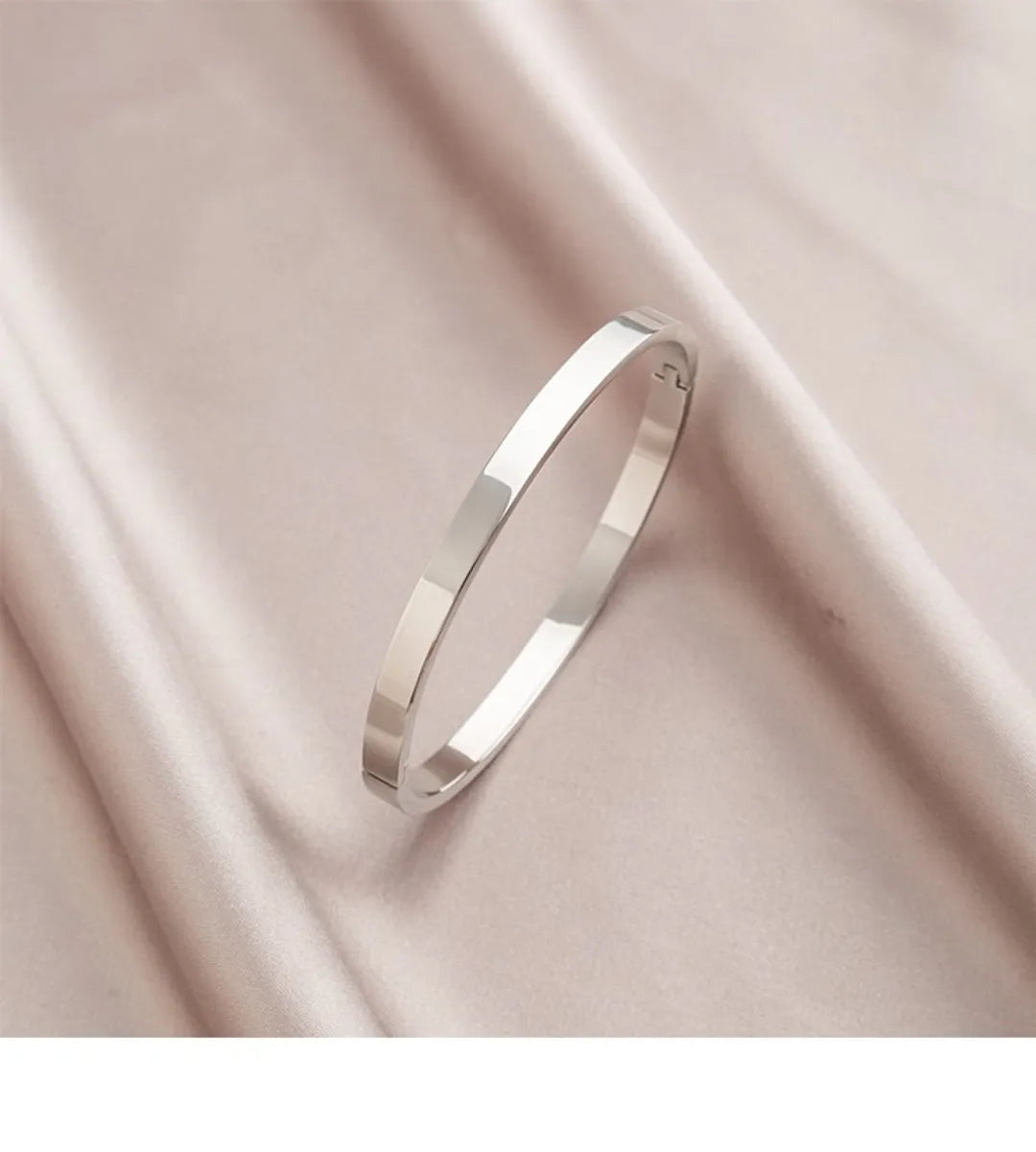 Simple Style Solid Color Titanium Steel Gold Plated Bangle In Bulk