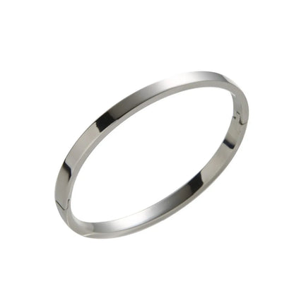 Simple Style Solid Color Titanium Steel Gold Plated Bangle In Bulk