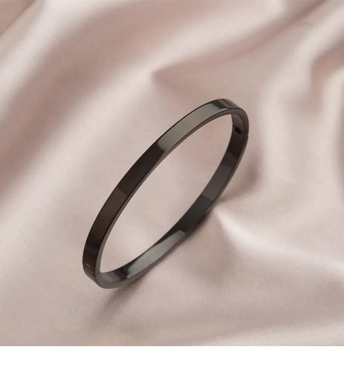 Simple Style Solid Color Titanium Steel Gold Plated Bangle In Bulk