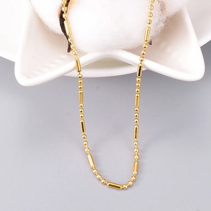 Simple Style Solid Color Titanium Steel Gold Plated Necklace In Bulk