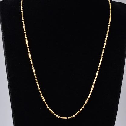 Simple Style Solid Color Titanium Steel Gold Plated Necklace In Bulk