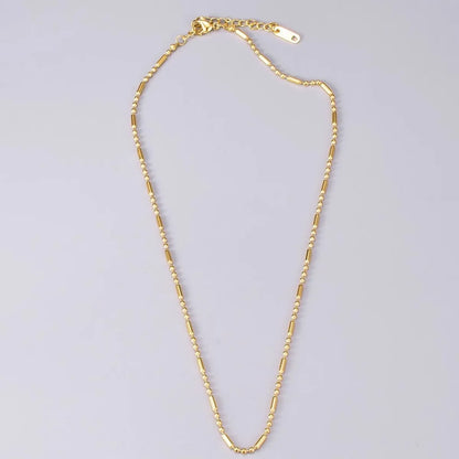 Simple Style Solid Color Titanium Steel Gold Plated Necklace In Bulk