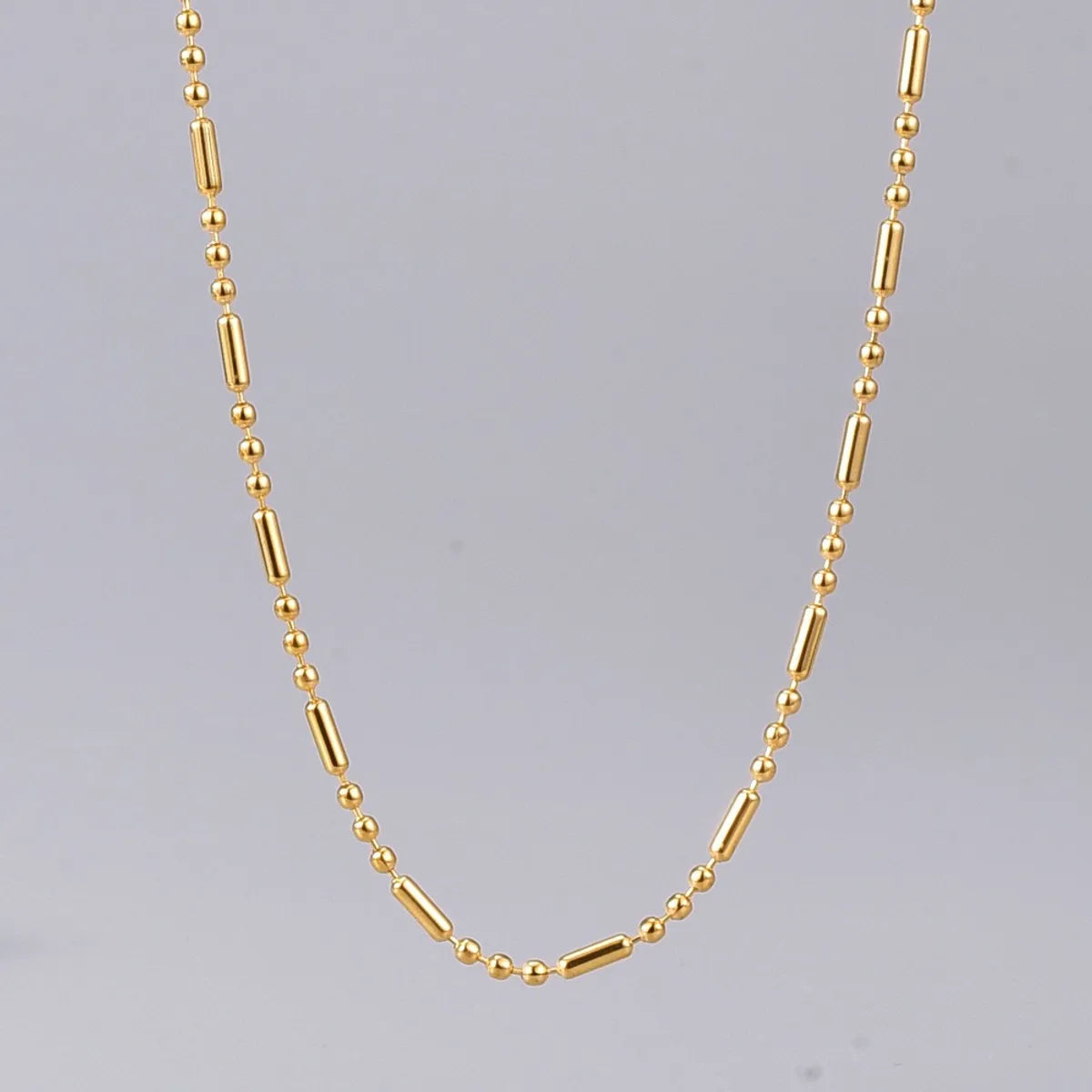 Simple Style Solid Color Titanium Steel Gold Plated Necklace In Bulk