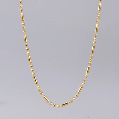 Simple Style Solid Color Titanium Steel Gold Plated Necklace In Bulk