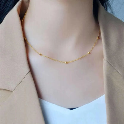 Simple Style Solid Color Titanium Steel Necklace 1 Piece