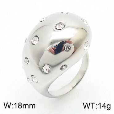 Simple Style Solid Color Titanium Steel Open Rings