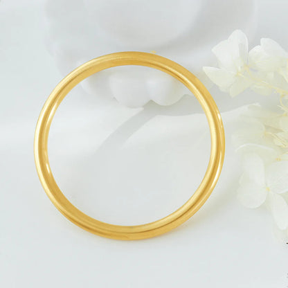 Simple Style Solid Color Titanium Steel Plating 18k Gold Plated Bangle