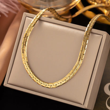 Simple Style Solid Color Titanium Steel Plating 18k Gold Plated Bracelets Necklace