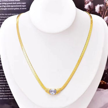 Simple Style Solid Color Titanium Steel Plating 18k Gold Plated Bracelets Necklace