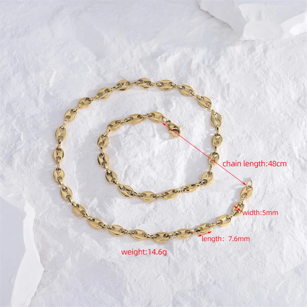 Simple Style Solid Color Titanium Steel Plating 18k Gold Plated Bracelets Necklace